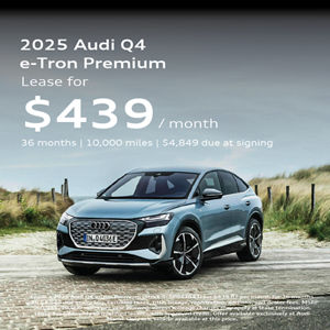 Front facing 2025 Audi Q4 e-tron Premium parked